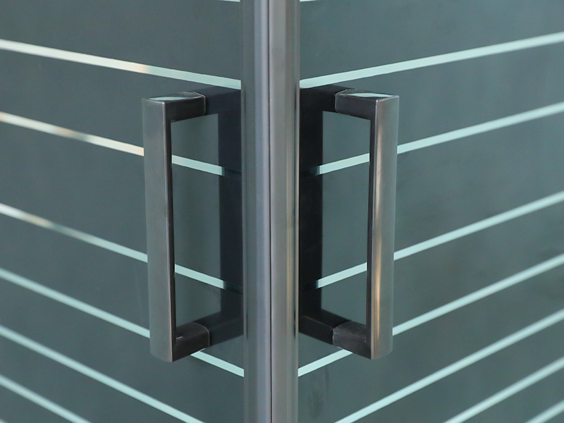 Cabina de ducha deslizante cuadrada de perfil de aluminio negro SQ con manija de agujeros dobles Cabina de ducha deslizante cuadrada de perfil de aluminio negro SQ con manija de agujeros dobles