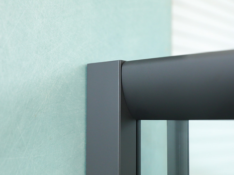 Cabina de ducha deslizante cuadrada de perfil de aluminio negro SQ con manija de agujeros dobles Cabina de ducha deslizante cuadrada de perfil de aluminio negro SQ con manija de agujeros dobles