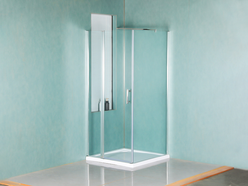 Mampara de ducha de vidrio templado transparente pivotante RSQB